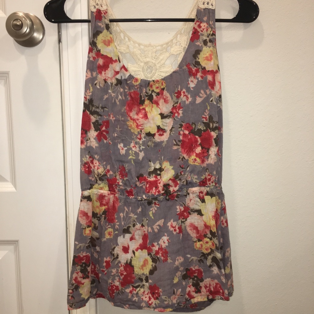 Lace floral shirt
